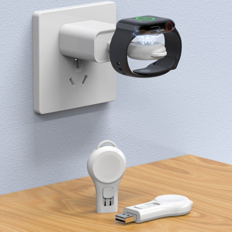 USB Portable Wireless Magnetic Suction Charger(White)