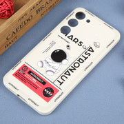 For Samsung Galaxy A81 Astronaut Pattern Silicone Straight Edge Phone Case(Mars Astronaut-White)