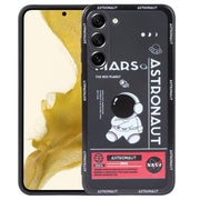 For Samsung Galaxy A71 Astronaut Pattern Silicone Straight Edge Phone Case(Mars Astronaut-Black)