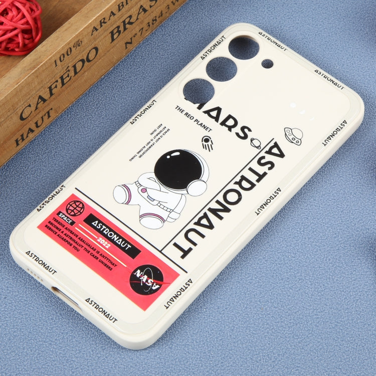 For Samsung Galaxy A32 4G Astronaut Pattern Silicone Straight Edge Phone Case(Mars Astronaut-White)