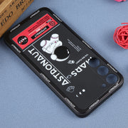 For Samsung Galaxy A02 Astronaut Pattern Silicone Straight Edge Phone Case(Mars Astronaut-Black)