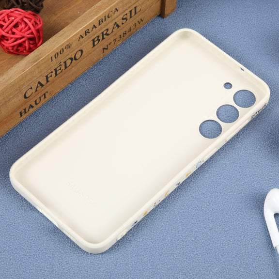 For Samsung Galaxy A02 Astronaut Pattern Silicone Straight Edge Phone Case(Planet Landing-White)