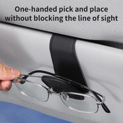 Car Sun Visor Glasses Holder Multifunctional Card Clip Storage Rack(Brown)