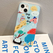 For iPhone 14 Pro IMD Cute Animal Pattern Phone Case(Giraffe)