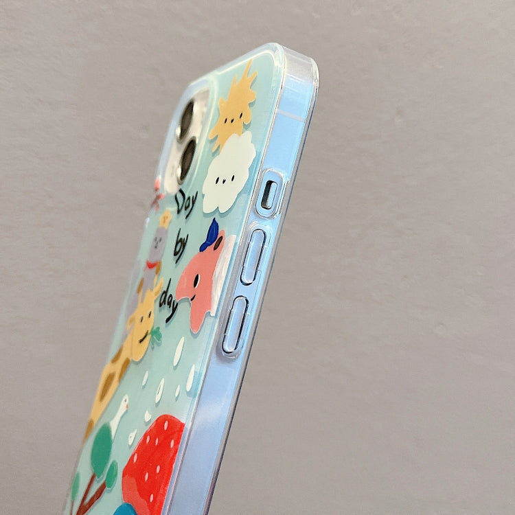 For iPhone 14 Pro IMD Cute Animal Pattern Phone Case(Giraffe)
