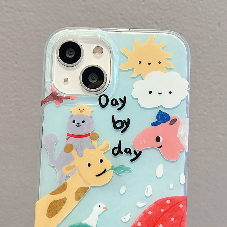 For iPhone 13 Pro Max IMD Cute Animal Pattern Phone Case(Giraffe)