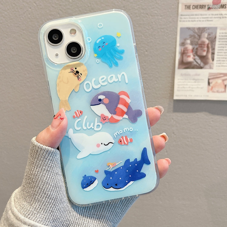 For iPhone 13 Pro IMD Cute Animal Pattern Phone Case(Seal)