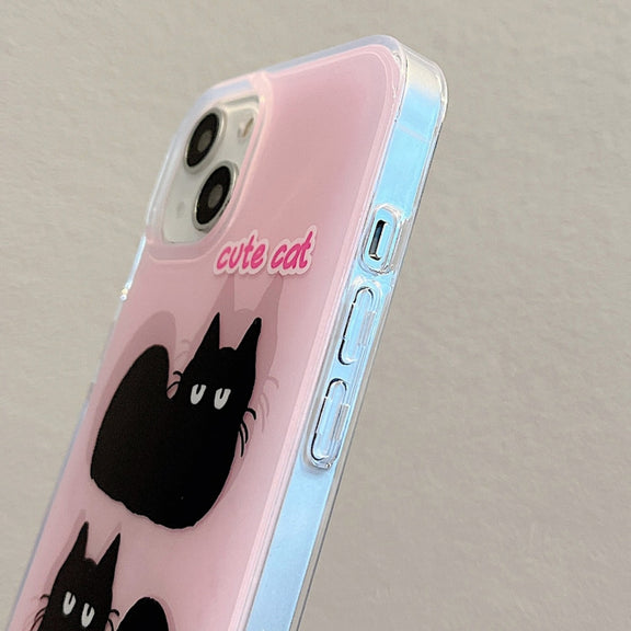 For iPhone 13 Pro IMD Cute Animal Pattern Phone Case(Cat)
