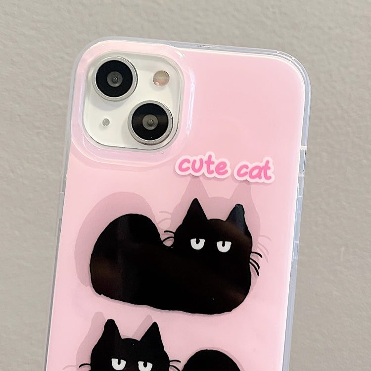 For iPhone 13 Pro IMD Cute Animal Pattern Phone Case(Cat)