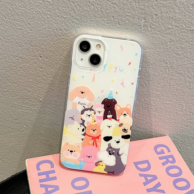For iPhone 13 Pro IMD Cute Animal Pattern Phone Case(Dog)