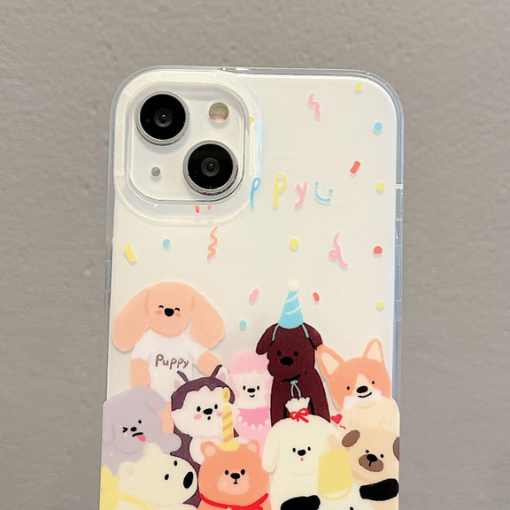 For iPhone 13 Pro IMD Cute Animal Pattern Phone Case(Dog)
