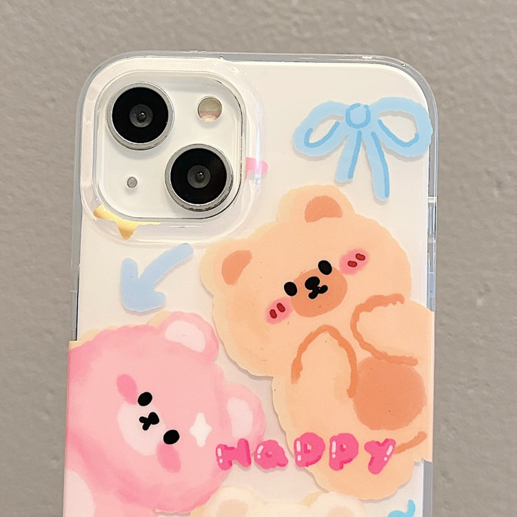 For iPhone 13 Pro IMD Cute Animal Pattern Phone Case(Bear)