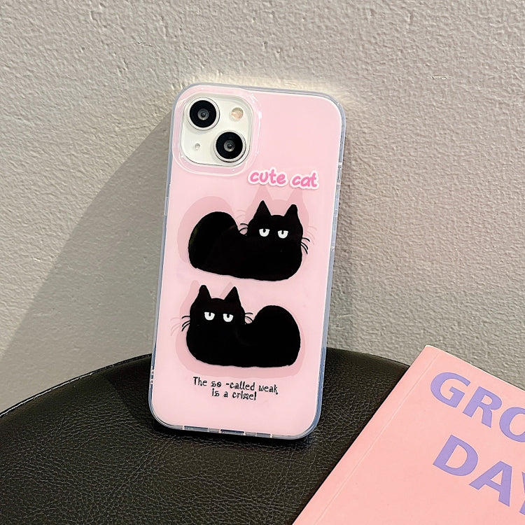 For iPhone 12 Pro IMD Cute Animal Pattern Phone Case(Cat)