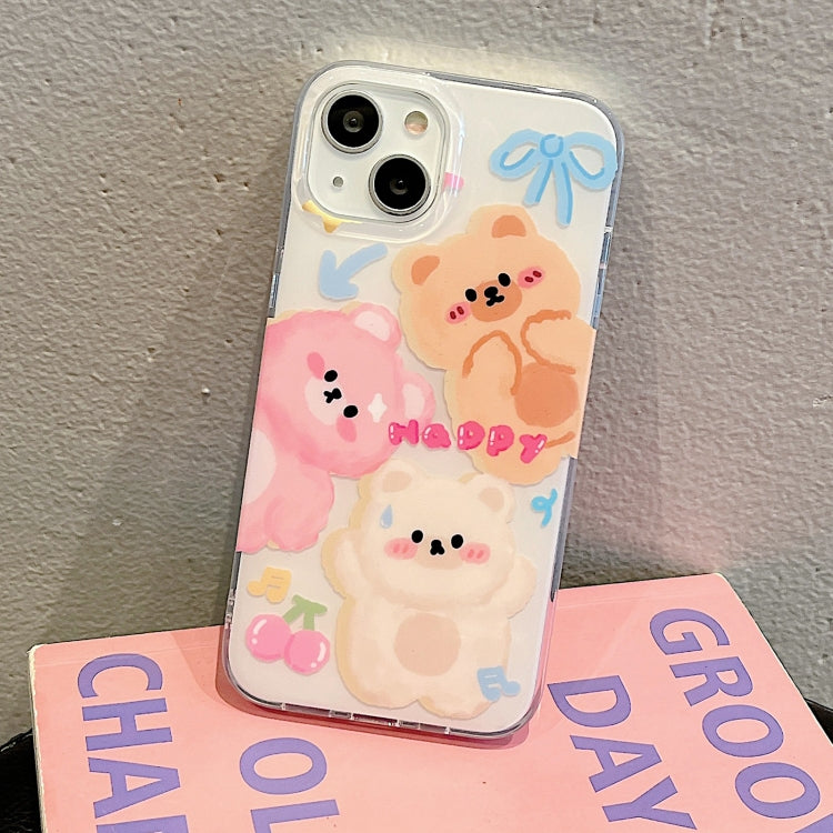 For iPhone 12 Pro IMD Cute Animal Pattern Phone Case(Bear)
