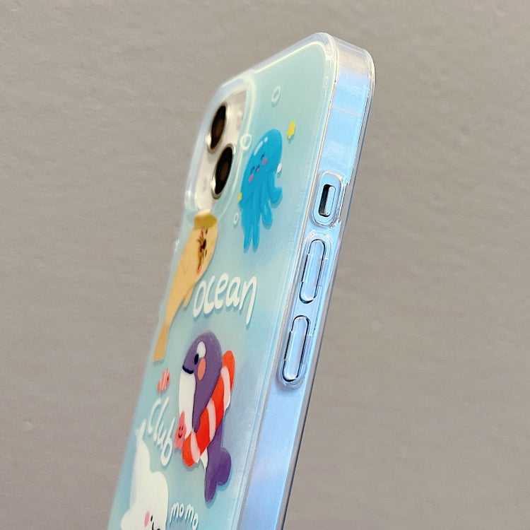For iPhone 12 IMD Cute Animal Pattern Phone Case(Seal)