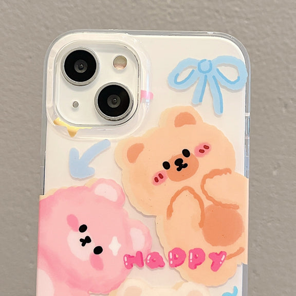 For iPhone 12 IMD Cute Animal Pattern Phone Case(Bear)