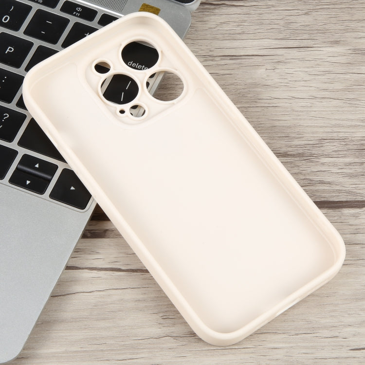 For iPhone 13 Pro Max Milk Tea Astronaut Pattern Liquid Silicone Phone Case(Ivory White)