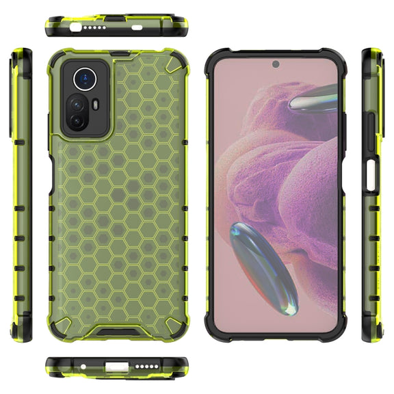 For Xiaomi Note 12S 4G Global Shockproof Honeycomb PC + TPU Phone Case(Green)