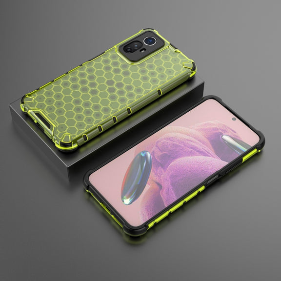 For Xiaomi Note 12S 4G Global Shockproof Honeycomb PC + TPU Phone Case(Green)