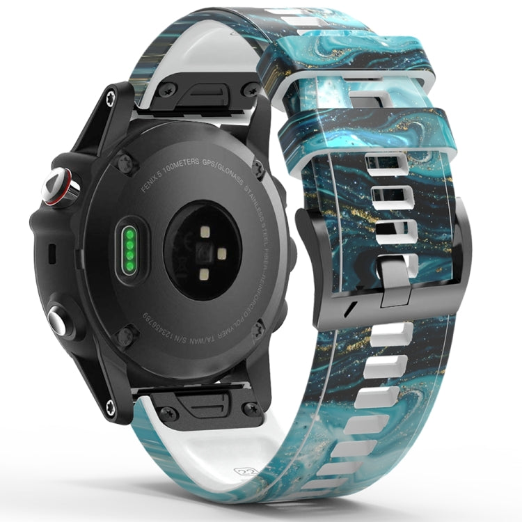 For Garmin Forerunner 965 / 955 / 945 / 935 Printing Quick Release Silicone Watch Band(Marble)