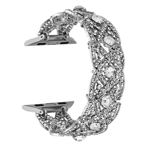 Diamonds Twist Metal Watch Band For Apple Watch Ultra 49mm(Silver)