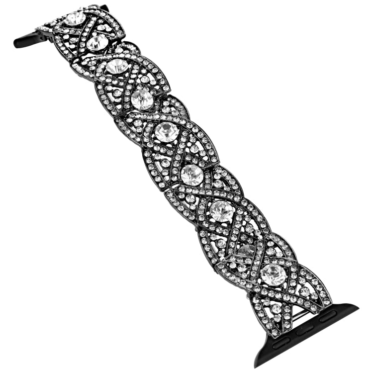 Diamonds Twist Metal Watch Band For Apple Watch 6 44mm(Black)