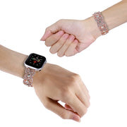 Diamonds Twist Metal Watch Band For Apple Watch 38mm(Rose Gold White)
