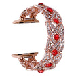 Diamonds Twist Metal Watch Band For Apple Watch 9 45mm(Rose Gold Red) - Watch Bands by PMC TechLife | Online Shopping South Africa | PMC TechLife