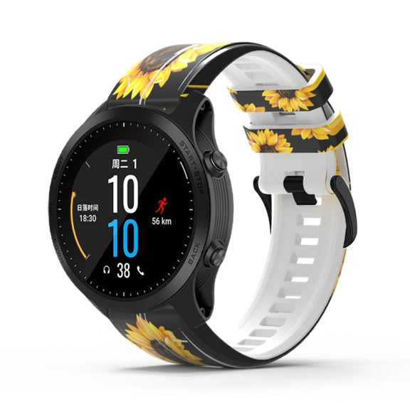 For Garmin  Tactix 7 Pro / Fenix 7X / 6X Pro Printing Quick Release Silicone Watch Band(Sunflower)
