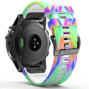 For Garmin  Tactix 7 Pro / Fenix 7X / 6X Pro Printing Quick Release Silicone Watch Band(Colorful)