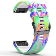 For Garmin  Tactix 7 Pro / Fenix 7X / 6X Pro Printing Quick Release Silicone Watch Band(Colorful)