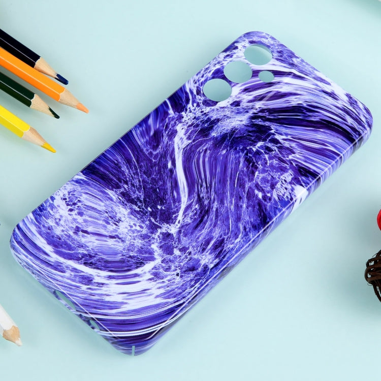 For Samsung Galaxy S23+ 5G Marble Pattern Phone Case(Purple White)