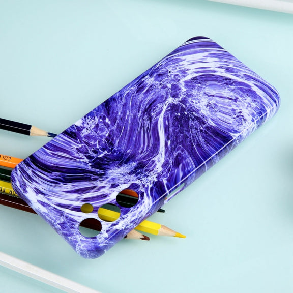 For Samsung Galaxy S23 Ultra 5G Marble Pattern Phone Case(Purple White)