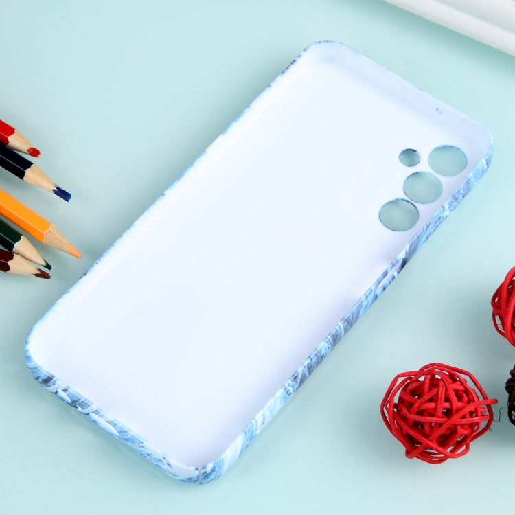 For Samsung Galaxy S22+ 5G Marble Pattern Phone Case(Navy Blue White)