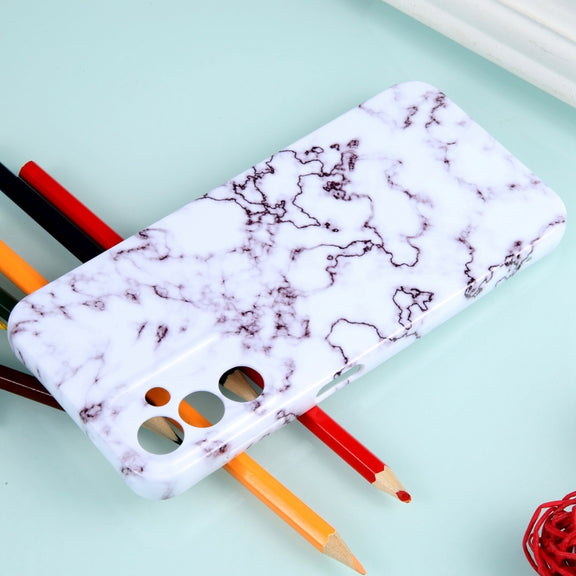 For Samsung Galaxy S22+ 5G Marble Pattern Phone Case(Red White)