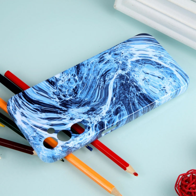 For Samsung Galaxy A34 Marble Pattern Phone Case(Navy Blue White)