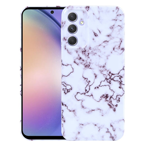 For Samsung Galaxy A54 Marble Pattern Phone Case(Red White)