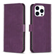 For iPhone 13 Pro Max Plaid Embossed Leather Phone Case(Purple) - free shipping - PMC TechLife - Order now!