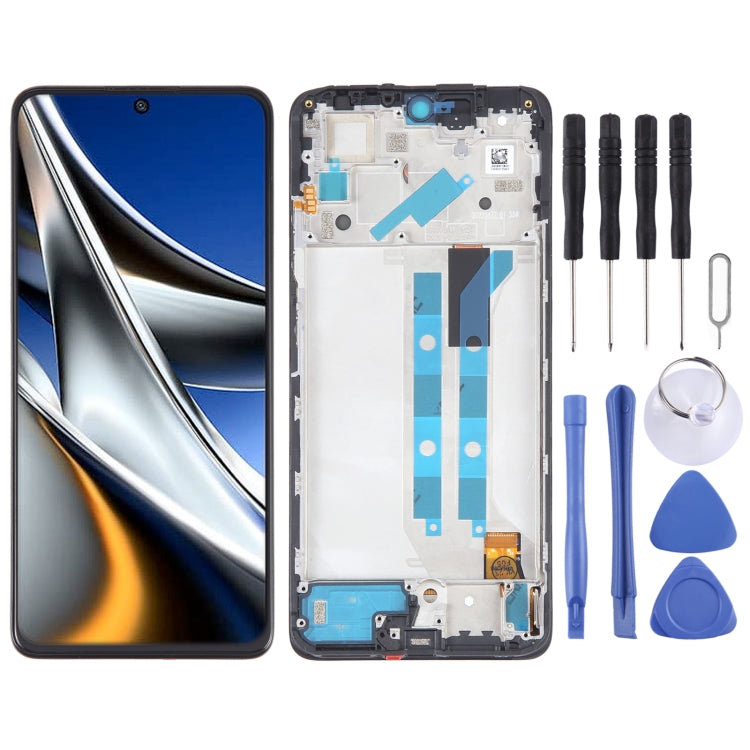 OLED Material LCD Screen For Xiaomi Poco X4 Pro 5G Digitizer Full Assembly with Frame