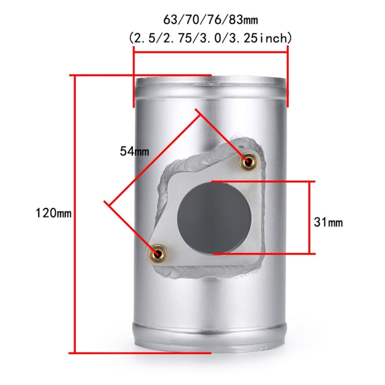 76mm XH-UN602 Car Modified Engine Air Flow Meter Flange Intake Sensor Base for Toyota / Mazda