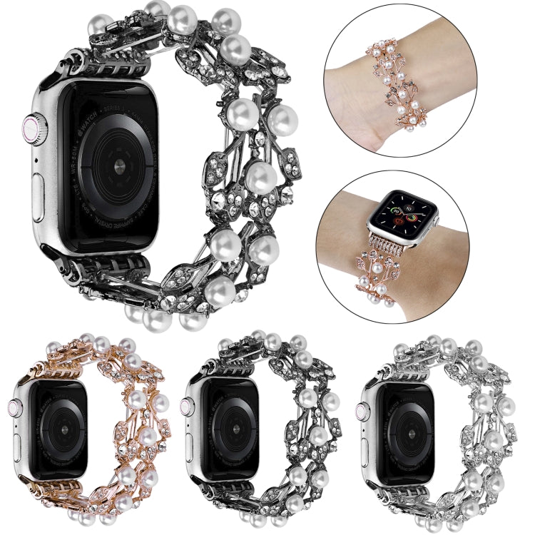 Four-leaf Bead Metal Watch Band For Apple Watch 42mm(Silver)