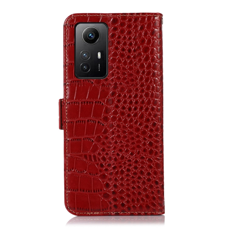 For Xiaomi Redmi Note 12S 4G Crocodile Top Layer Cowhide Leather Phone Case(Red)