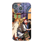 For iPhone 14 Precise Hole Oil Painting Pattern PC Phone Case(Puppy)