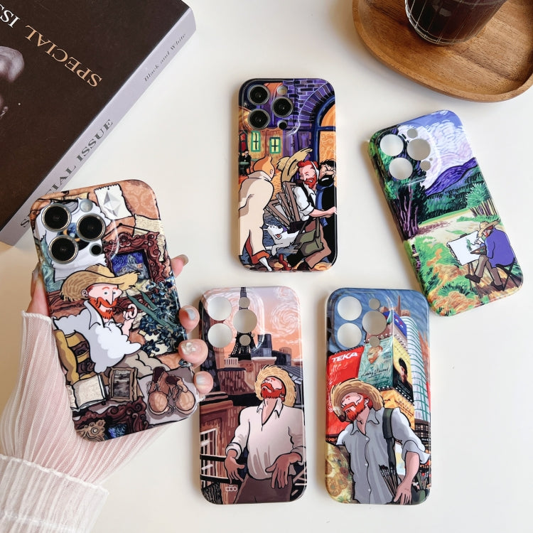 For iPhone 11 Precise Hole Oil Painting Pattern PC Phone Case(Painting)