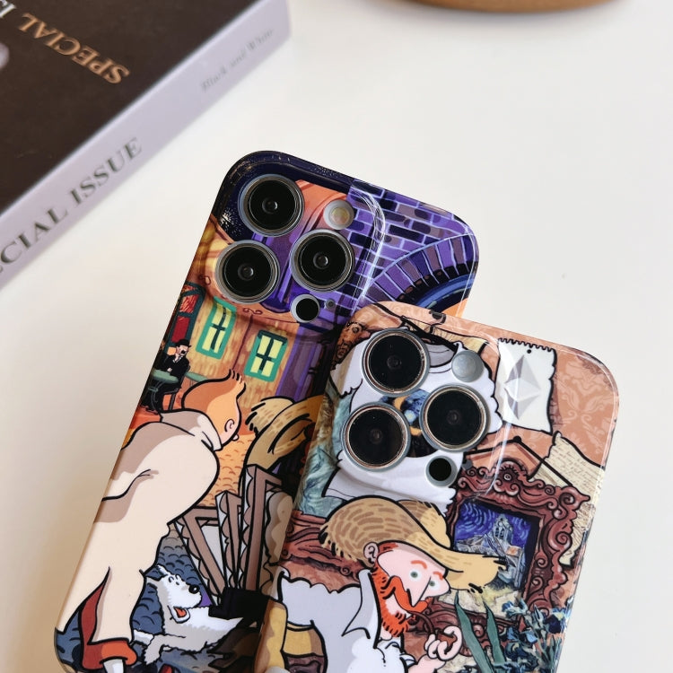 For iPhone 11 Precise Hole Oil Painting Pattern PC Phone Case(Painting)