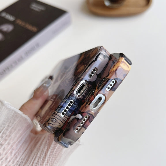 For iPhone 11 Precise Hole Oil Painting Pattern PC Phone Case(Painting)