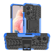 For Xiaomi Redmi Note 12 4G Global Tire Texture TPU + PC Phone Case with Holder(Blue)