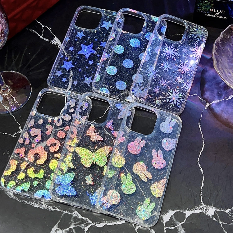 For iPhone 13 Little Star Series Glitter Powder TPU Phone Case(Little Rabbit)
