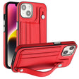 For iPhone 13 Shockproof Leather Phone Case with Wrist Strap(Red) - free shipping - PMC TechLife - Order now!