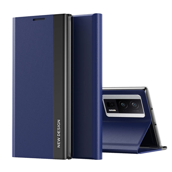 For Xiaomi Poco F5 Pro Side Side Electroplated Magnetic Leather Phone Case(Royal Blue)